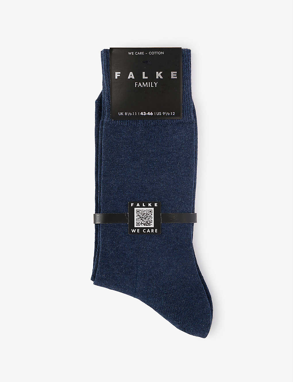 Falke Family Brand-print Stretch-cotton Blend Socks In Navy Mel.