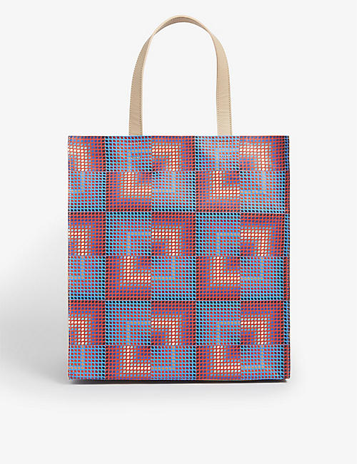 PACO RABANNE: Abstract-print leather tote bag