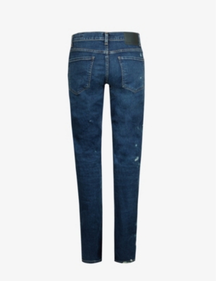 Oxfam Pre-loved Citizens Of Humanity Bleach-effect Stretch-denim Jeans In Blue
