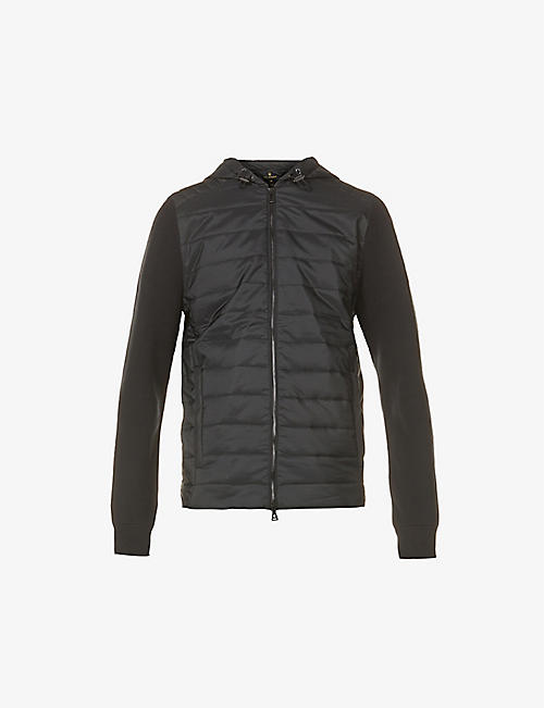 BELSTAFF: Omar zip-up cotton-knit and shell hooded puffer jacket