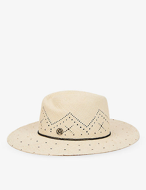 MAISON MICHEL: Virginie gemstone-embellished straw panama hat