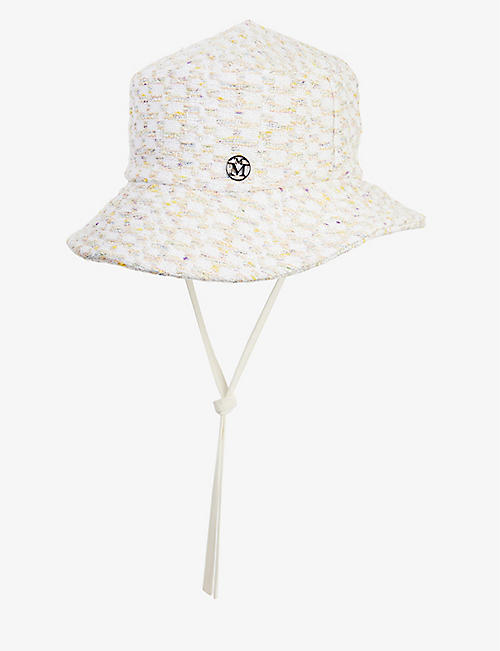 MAISON MICHEL: Angele logo-branded tweed bucket hat