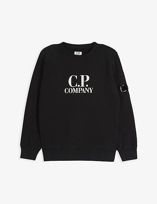 CP COMPANY: Logo-print lens-embellished cotton sweatshirt 4-14 years