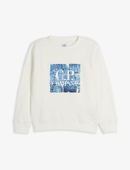 CP COMPANY: Logo-print cotton sweatshirt 4-14 years
