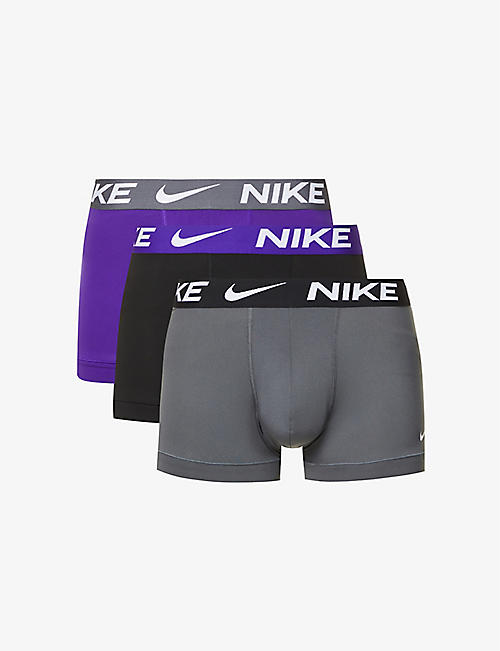 NIKE: Pack of three stretch-cotton trunks