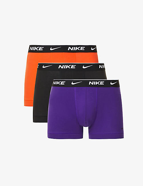 NIKE: Pack of three stretch-cotton trunks