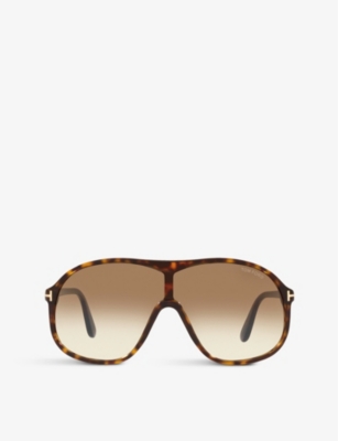 Tom Ford Womens Brown Ft0964 Drew Aviator-frame Acetate Sunglasses