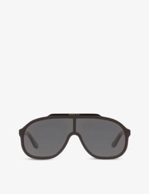 Gucci Gg1038s Pilot-frame Acetate Sunglasses In Black