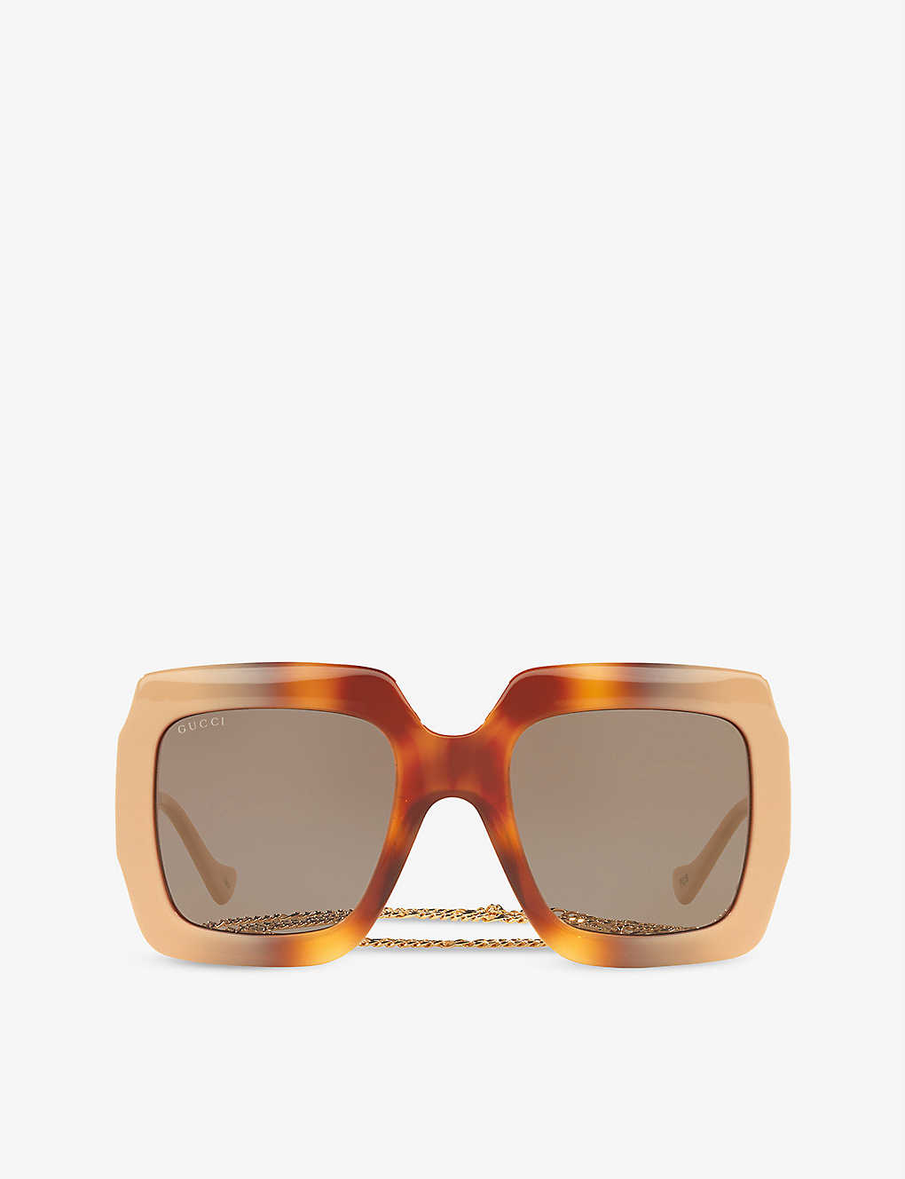 Gucci Womens Brown Gg1022s Square-frame Acetate Sunglasses