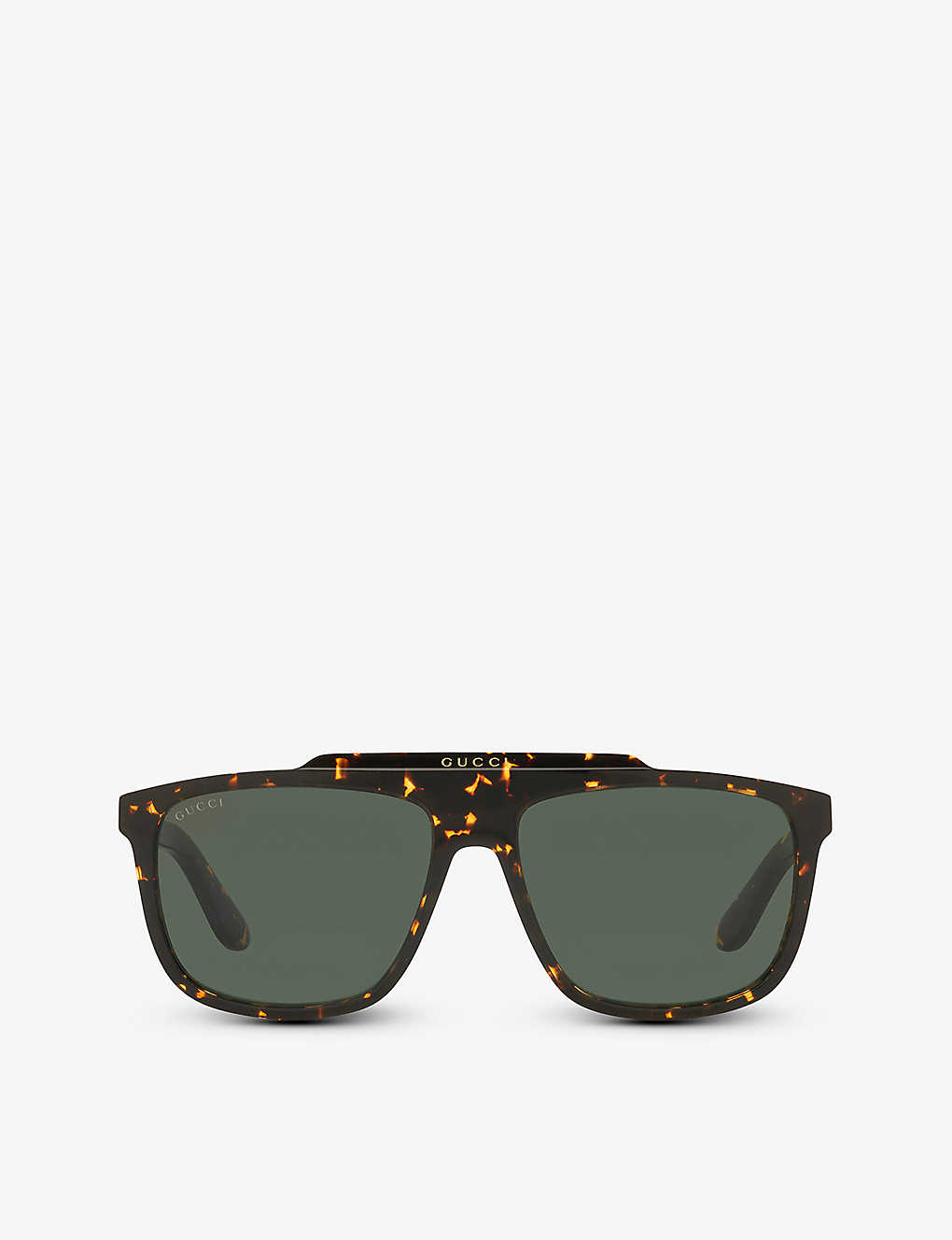Gucci Womens Brown Gg1039s Rectangular-frame Acetate Sunglasses