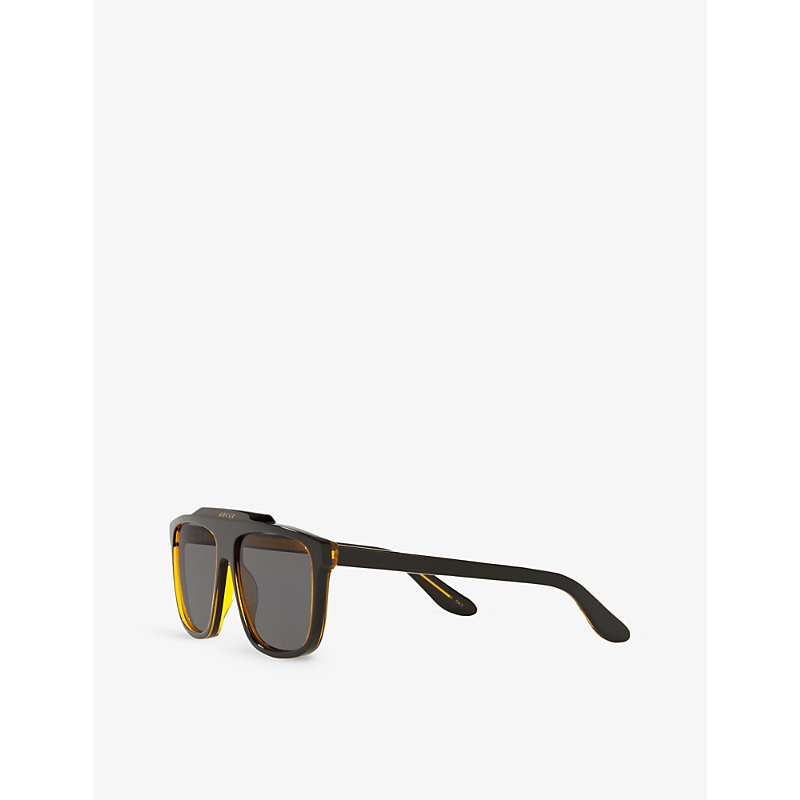 Shop Gucci Women's Black Gg1039s Rectangular-frame Acetate Sunglasses