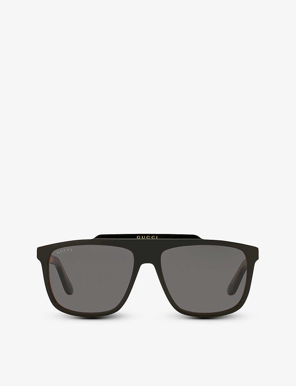 Gucci Womens Black Gg1039s Rectangular-frame Acetate Sunglasses