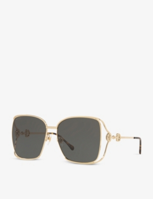 GUCCI: GG1020S square-frame metal sunglasses