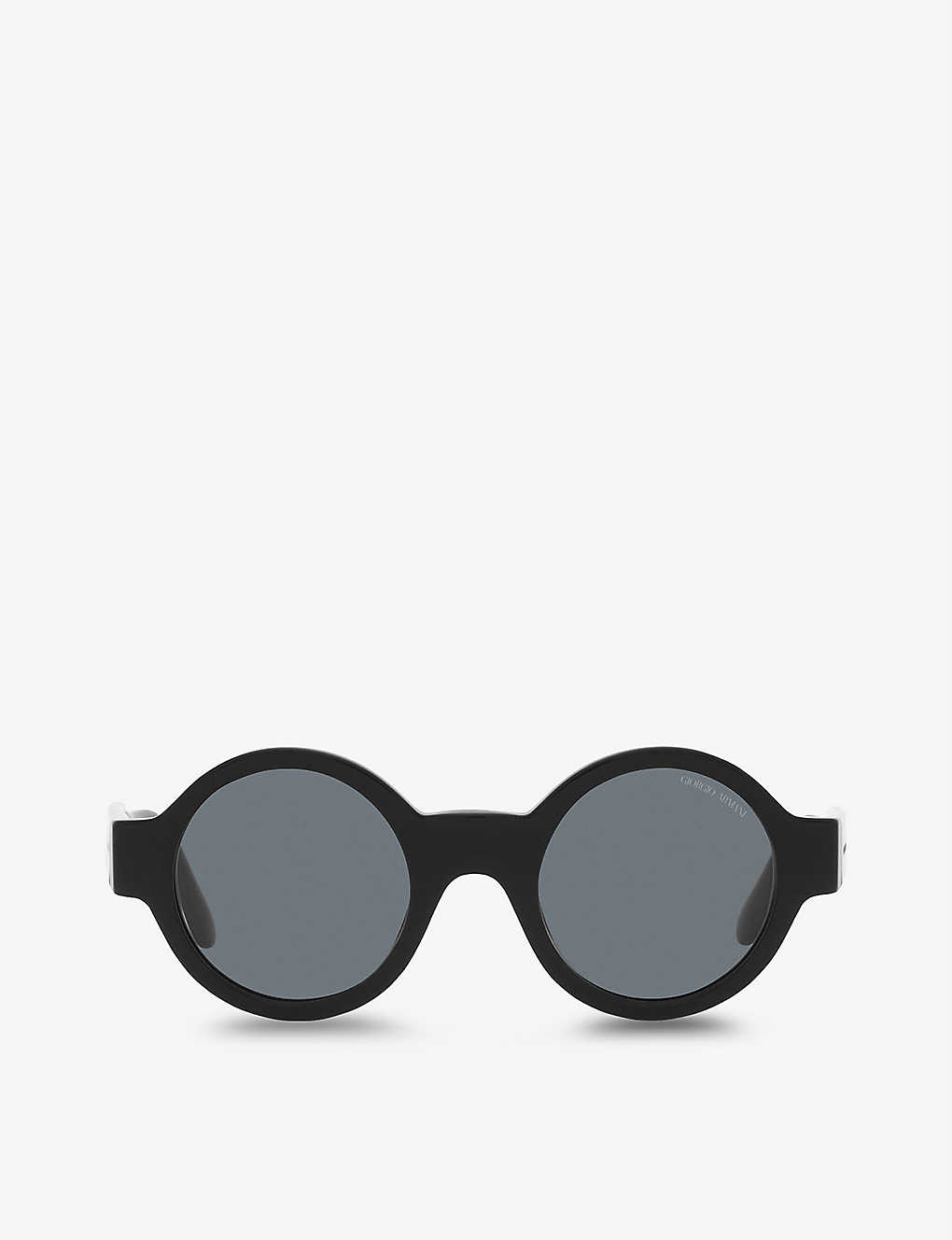 Shop Giorgio Armani Women's Black Ar 903m Round Acetate Sunglasses