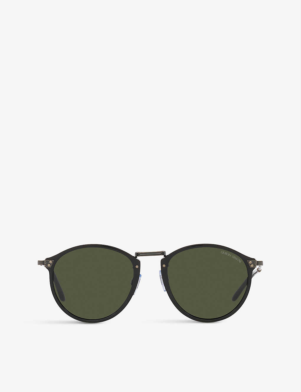 Giorgio Armani Ar318sm Round-frame Acetate And Metal Sunglasses In Black
