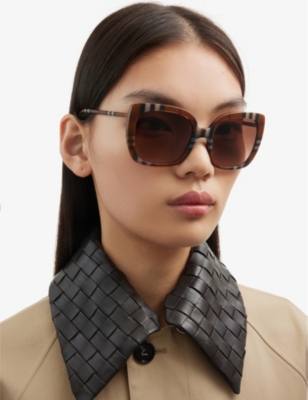 Burberry Womens Brown Be4323 Caroll Square-frame Acetate Sunglasses In Brown