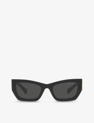 MIU MIU: MU 09WS rectangle-frame acetate sunglasses