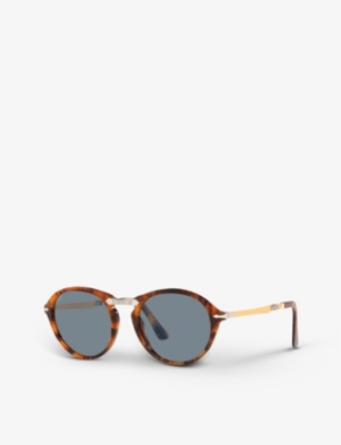 PERSOL: PO3274S round-frame folding acetate and metal sunglasses