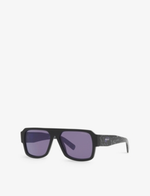 Prada Womens Black Pr 22ys Pilot-frame Acetate Sunglasses In Black