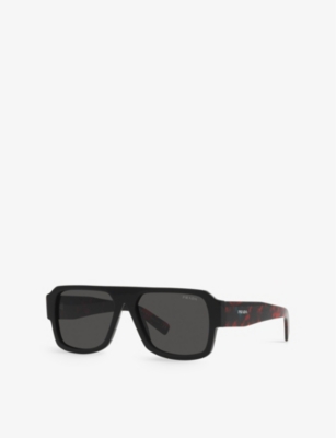 Prada Womens Black Pr 22ys Pilot-frame Acetate Sunglasses In Black