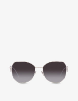 PRADA: PR 57YS aviator steel and polyamide sunglasses