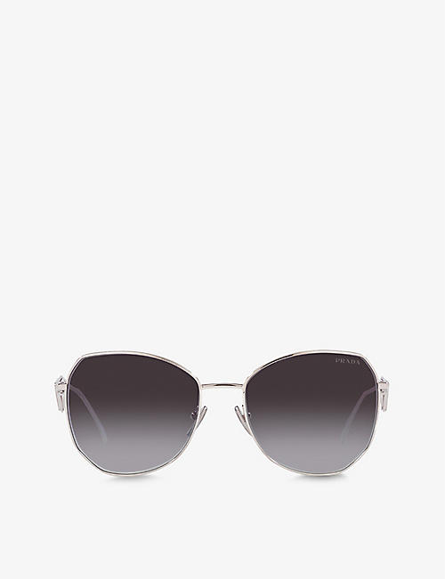 PRADA: PR 57YS aviator steel and polyamide sunglasses