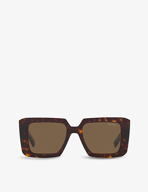 PRADA: PR 23YS square-frame tortoiseshell acetate sunglasses