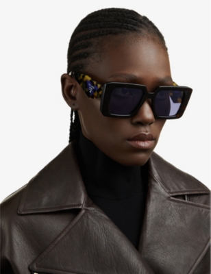 Prada Violet Mirrored Internal Silver Square Ladies Sunglasses Pr 23ys 2au05q 51 In Brown