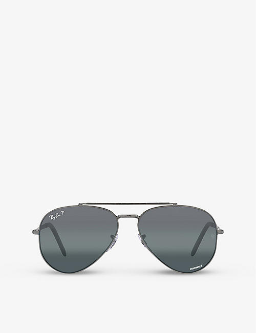RAY-BAN: RB3625 aviator-frame metal sunglasses
