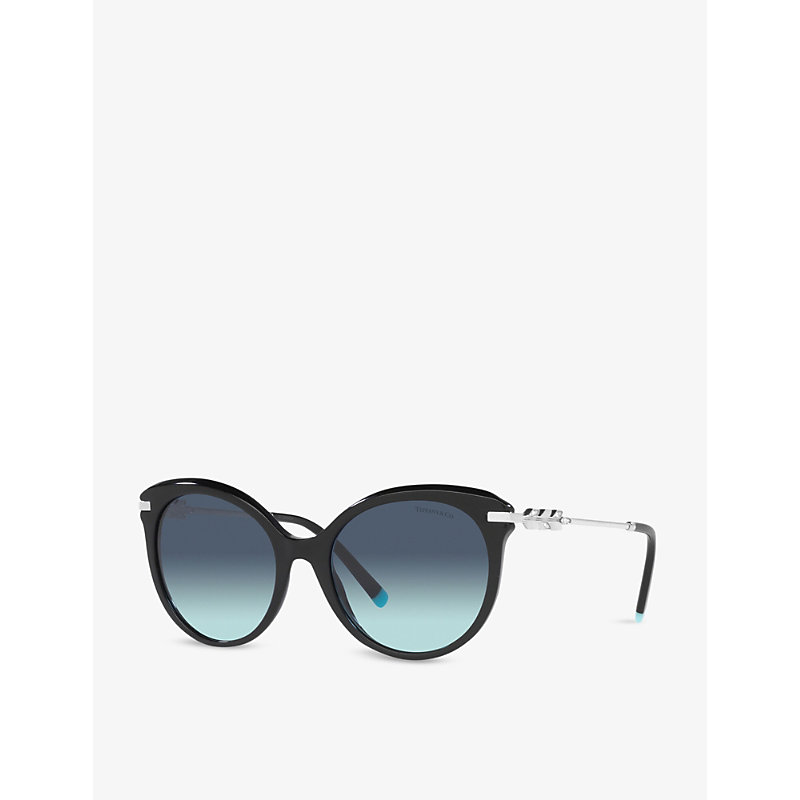 Shop Tiffany & Co Womens Black Tf4189b Polyamide And Acetate Cat-eye Sunglasses