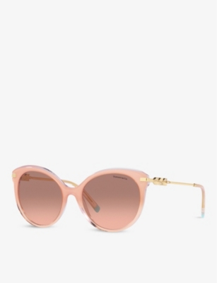 Shop Tiffany & Co Tf4189b Polyamide And Acetate Cat-eye Sunglasses In Pink