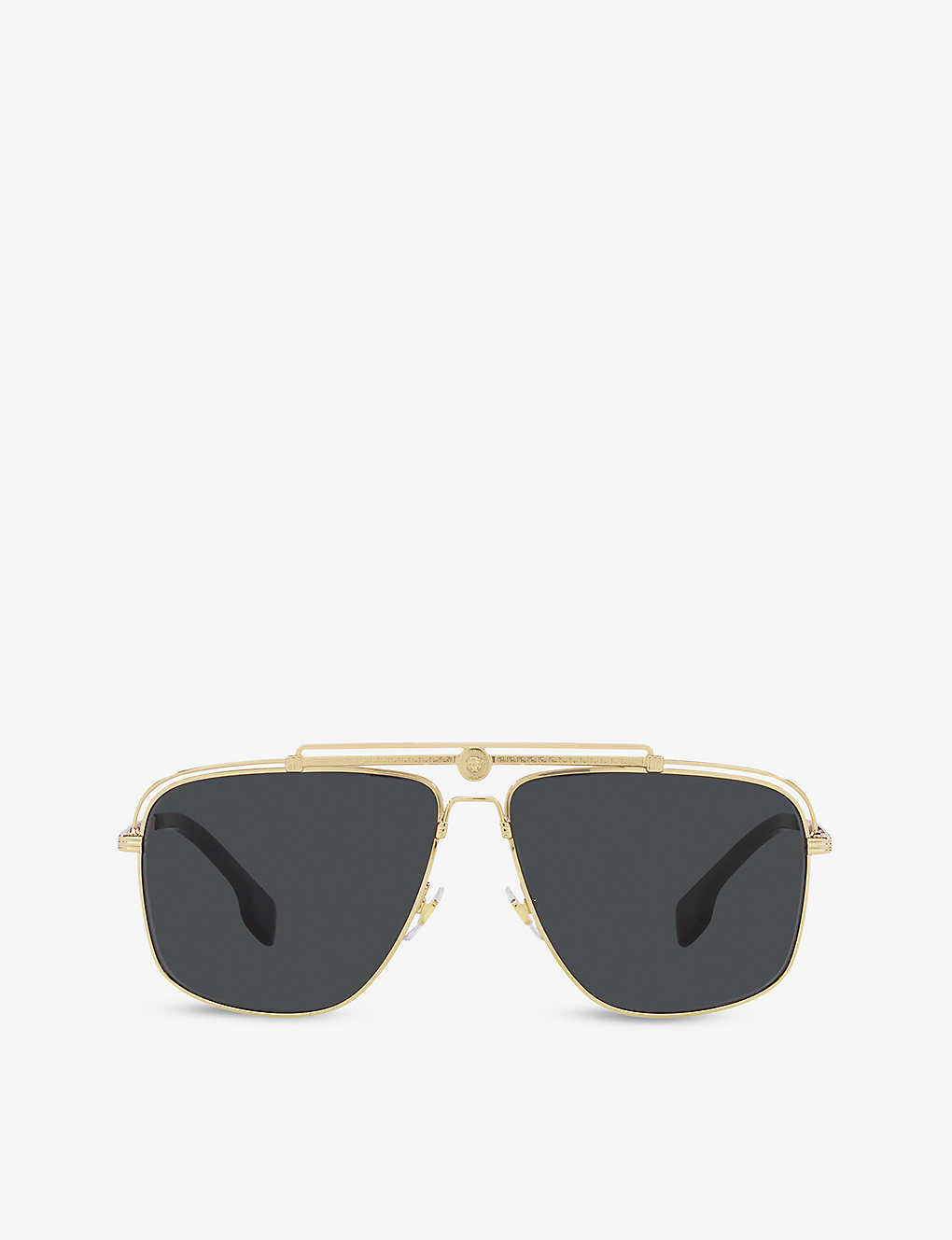 Versace Ve2242 Square Metal Sunglasses In Gold