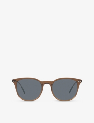 Oliver Peoples Ov5482s Gerardo Square-frame Acetate And Metal Sunglasses In Brown