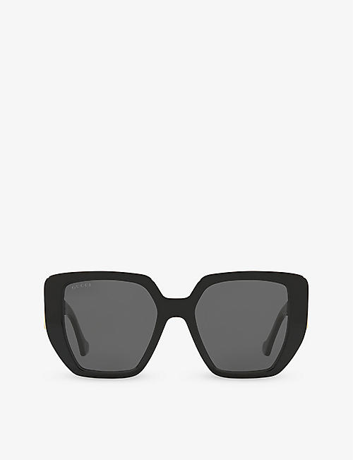 GUCCI: GC001595 GG0956S rectangle-frame acetate sunglasses