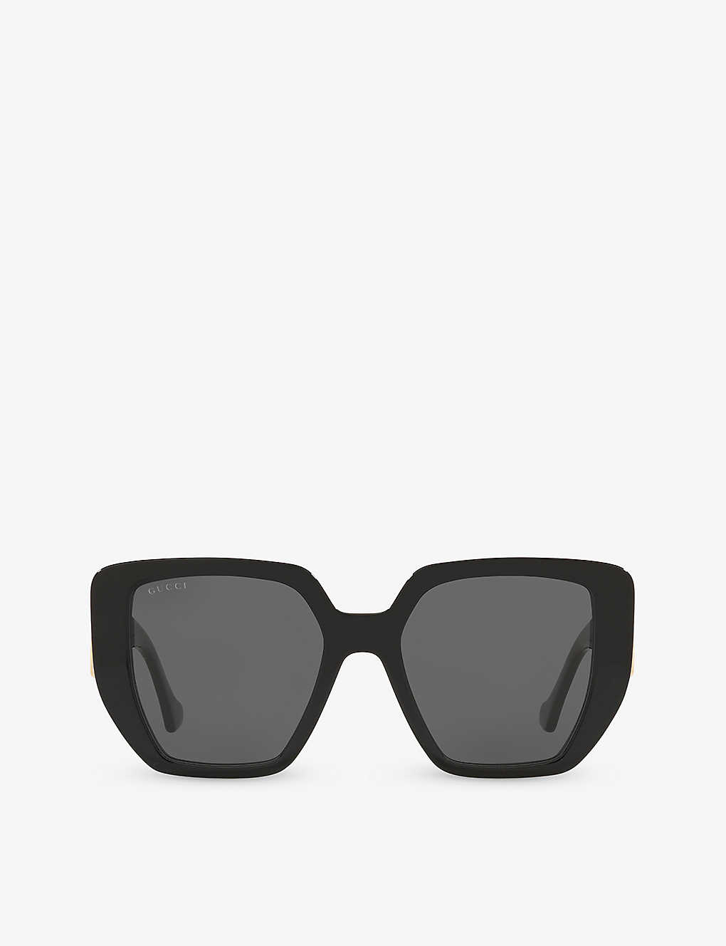 Gucci Womens Black Gc001595 Gg0956s Rectangle-frame Acetate Sunglasses