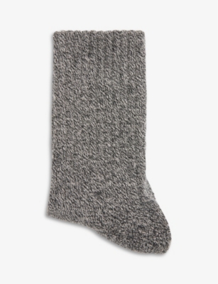 Whistles Womens Black Chunky Marl Cotton-blend Socks 1 Size In Black