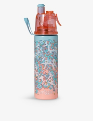 Smiggle Girls Coral Kids Loopy Spritz Stainless-steel Water Bottle 500ml