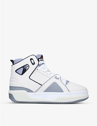 JUST DON: JD1 logo-patch leather high-top trainers