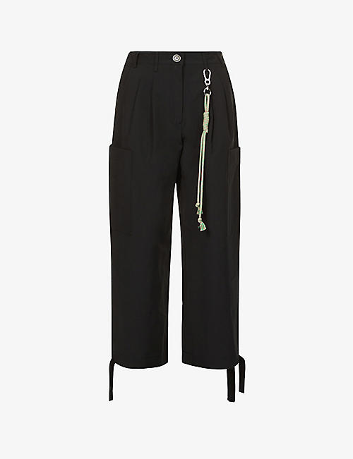 SONG FOR THE MUTE: Cropped wide-leg high-rise woven trousers