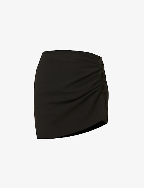 MUSIER PARIS: Schanel ruched asymmetric stretch-woven mini skirt