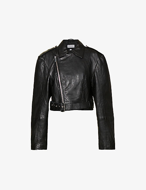 MUSIER PARIS: Kelsey belted leather jacket