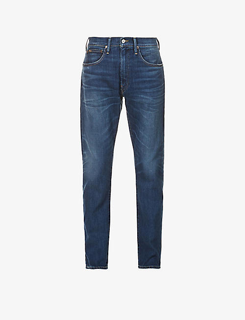 POLO RALPH LAUREN: Faded relaxed-fit tapered stretch-cotton-blend denim jeans