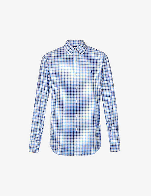POLO RALPH LAUREN: Checked custom-fit stretch-cotton-poplin shirt