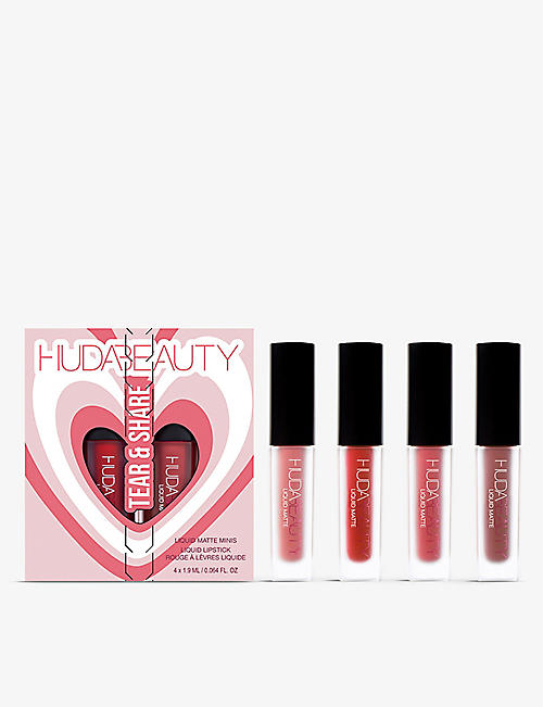 HUDA BEAUTY: Valentine’s Day Mini Liquid Matte Quad limited-edition lipstick set