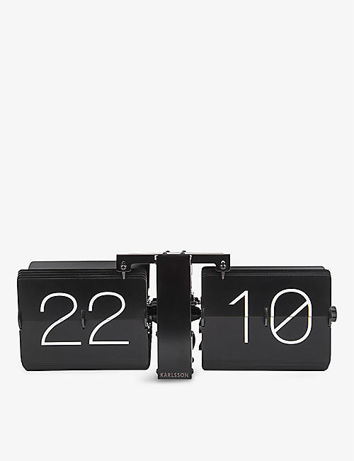 KARLSSON: Flip No Case rotating-cards steel clock 14cm