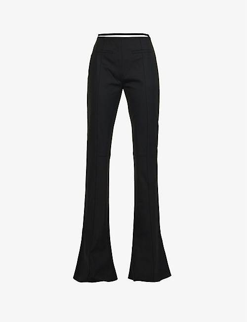 JACQUEMUS: Le Pant Tangelo flared high-rise stretch-wool trousers