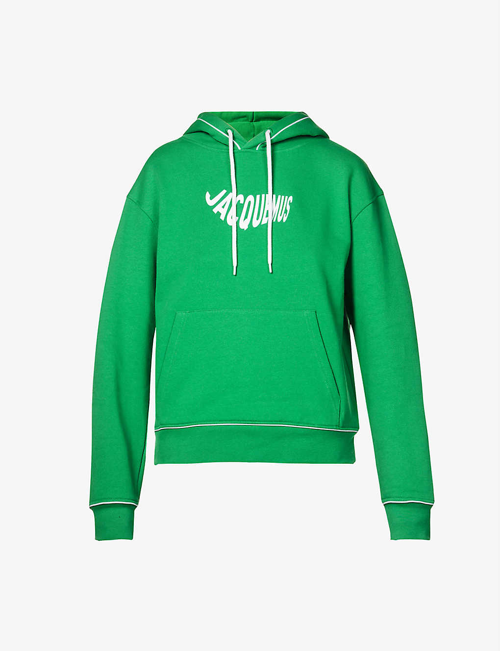 Jacquemus Le Sweats Vague Relaxed-fit Organic Cotton-jersey Hoody In Print Logo Wave Green