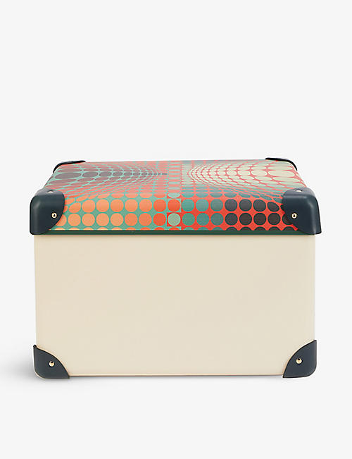 GLOBE-TROTTER: Globe-Trotter x Vasarely abstract-print carbon fibre storage box 22.5cm x 13.5cm