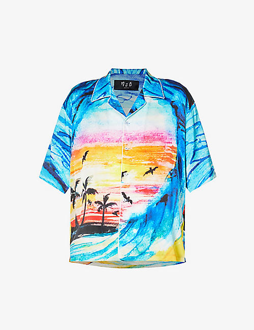 MJB - MARC JACQUES BURTON: Waves relaxed-fit stretch-silk shirt