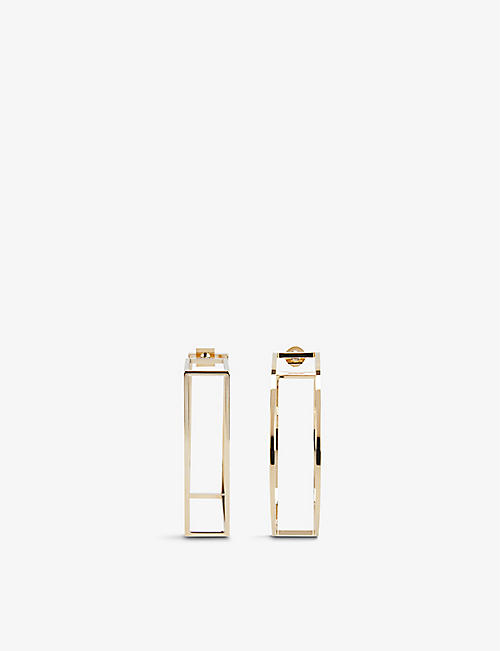 JACQUEMUS: Le Creoles cut-out gold-toned brass earrings